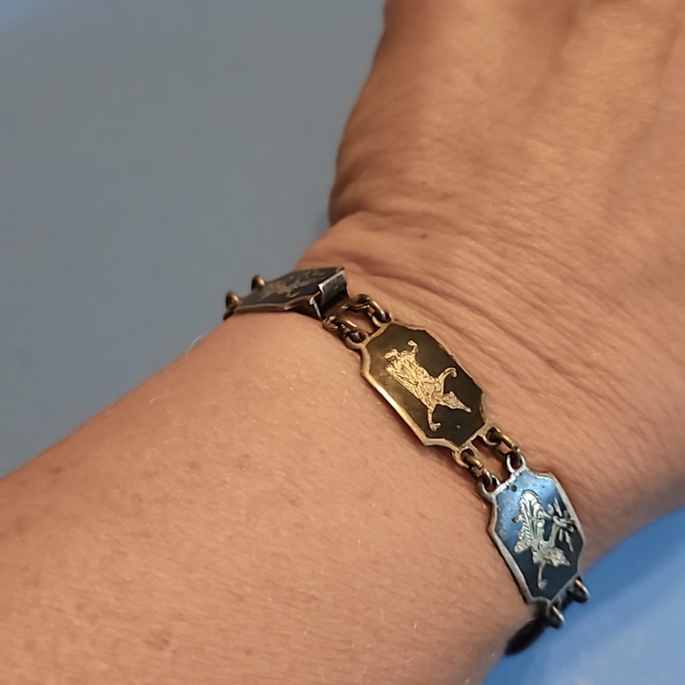Siam sterling bracelet with bonus earring drops